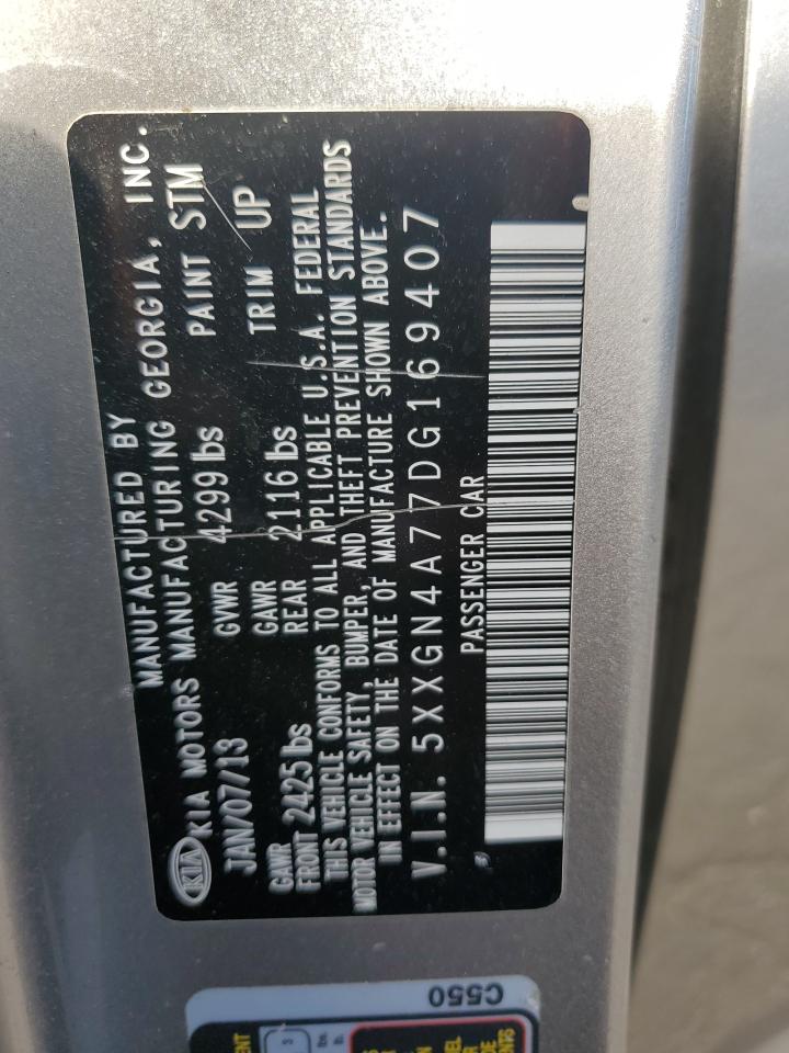 2013 Kia Optima Ex VIN: 5XXGN4A77DG169407 Lot: 92609395