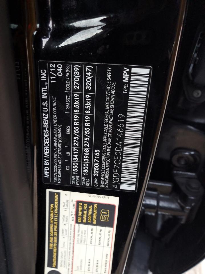 2013 Mercedes-Benz Gl 450 4Matic VIN: 4JGDF7CE0DA146619 Lot: 92801895