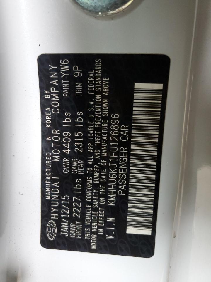 2015 Hyundai Genesis Coupe 3.8L VIN: KMHHU6KJ1FU126896 Lot: 91681065