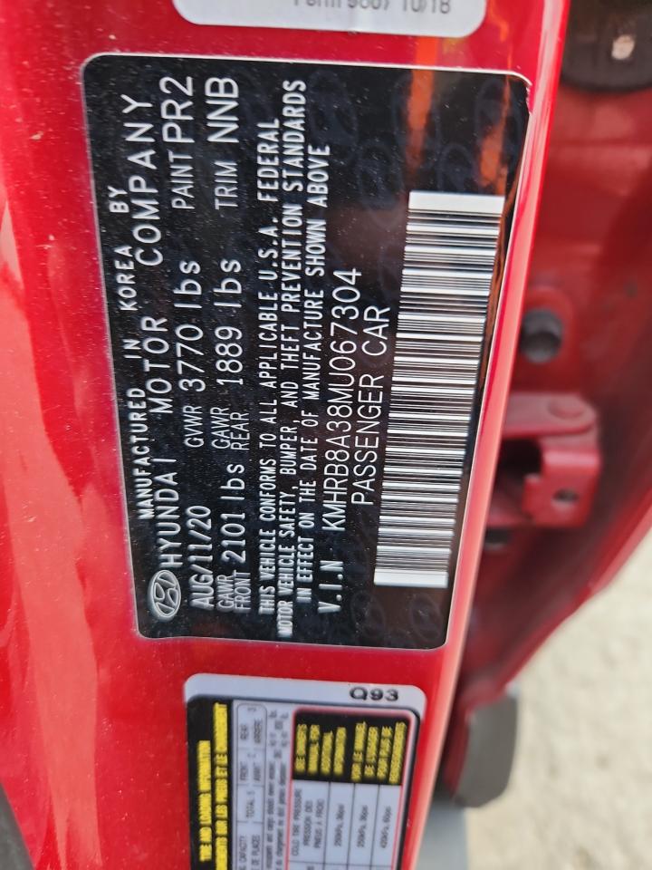 2021 Hyundai Venue Se VIN: KMHRB8A38MU067304 Lot: 92952135