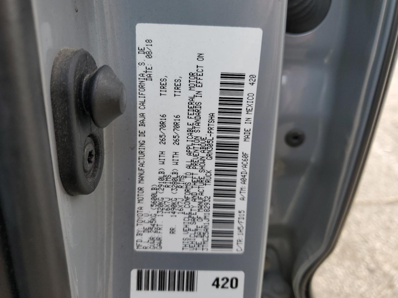 2018 Toyota Tacoma Double Cab VIN: 3TMCZ5AN1JM182932 Lot: 92169955