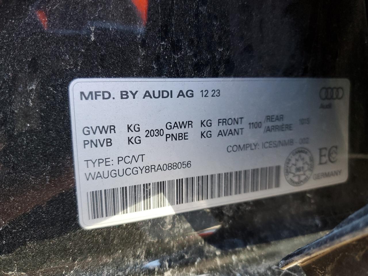 2024 Audi A3 Premium VIN: WAUGUCGY8RA088056 Lot: 89629585