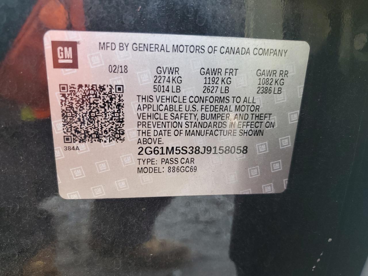 2018 Cadillac Xts Luxury VIN: 2G61M5S38J9158058 Lot: 90848225