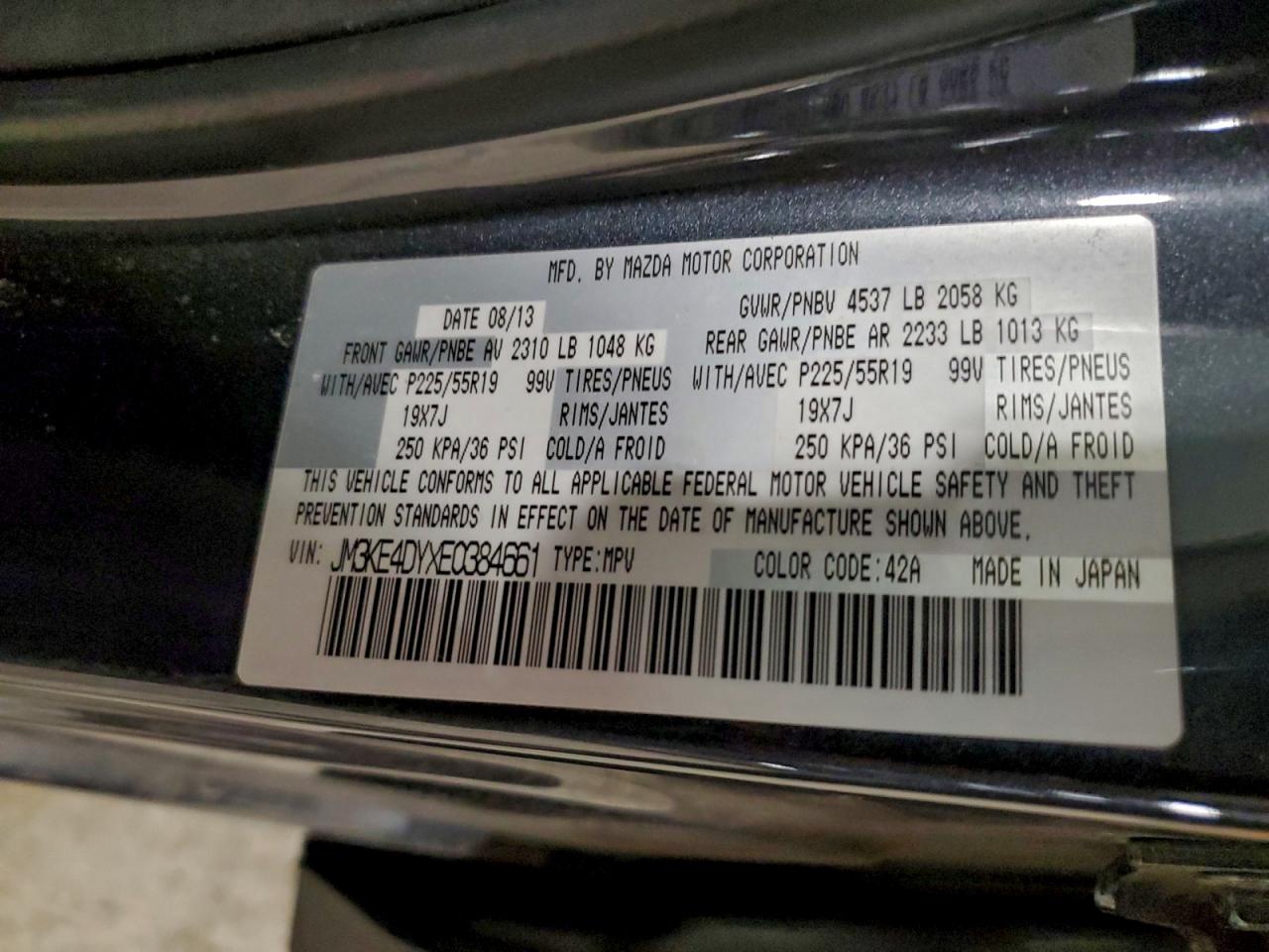 2014 Mazda Cx-5 Gt VIN: JM3KE4DYXE0384661 Lot: 93487225