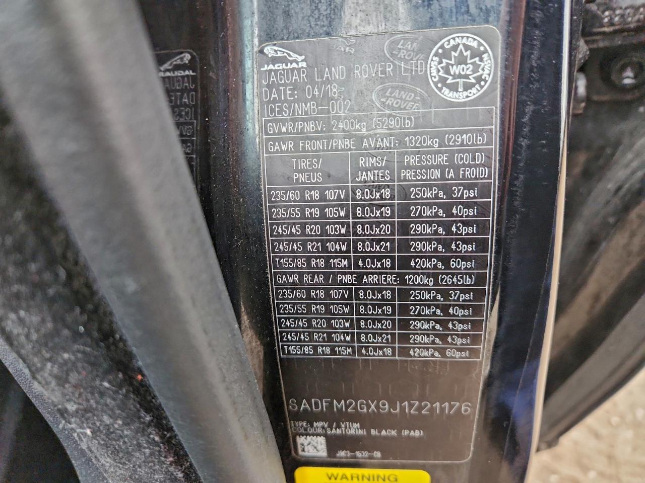 2018 Jaguar E-Pace R-Dynamic Hse VIN: SADFM2GX9J1Z21176 Lot: 93568875