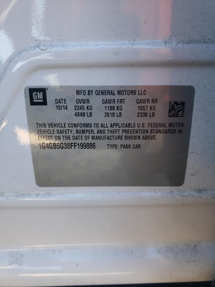 2015 Buick Lacrosse VIN: 1G4GB5G38FF199886 Lot: 91417605