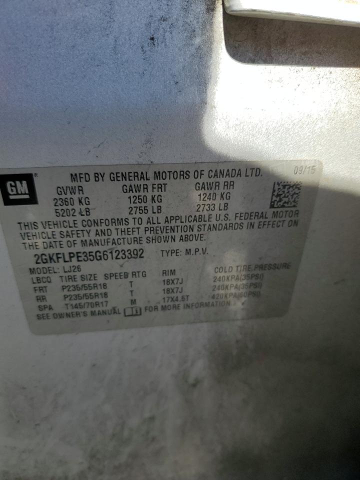 2016 GMC Terrain Slt VIN: 2GKFLPE35G6123392 Lot: 92914605