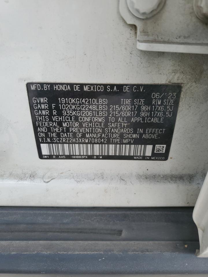 2024 Honda Hr-V Lx VIN: 3CZRZ2H3XRM708042 Lot: 93485725