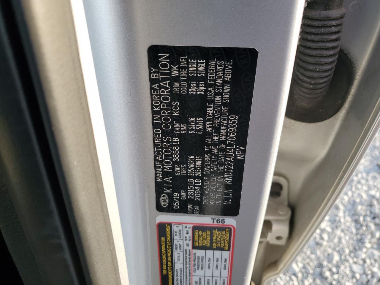 2020 Kia Soul Lx VIN: KNDJ22AU4L7069359 Lot: 92701055