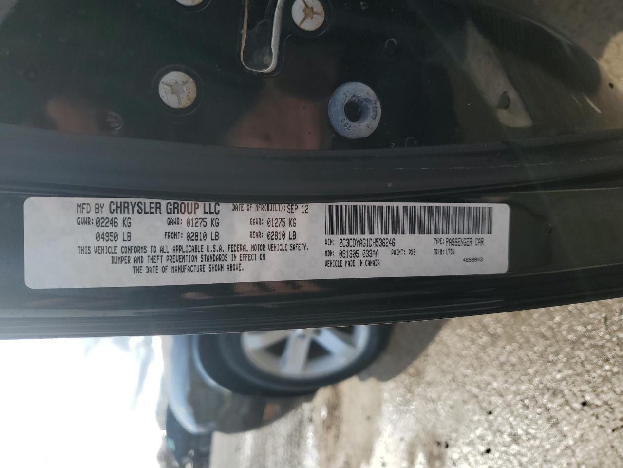 2013 Dodge Challenger Sxt VIN: 2C3CDYAG1DH536246 Lot: 92353995