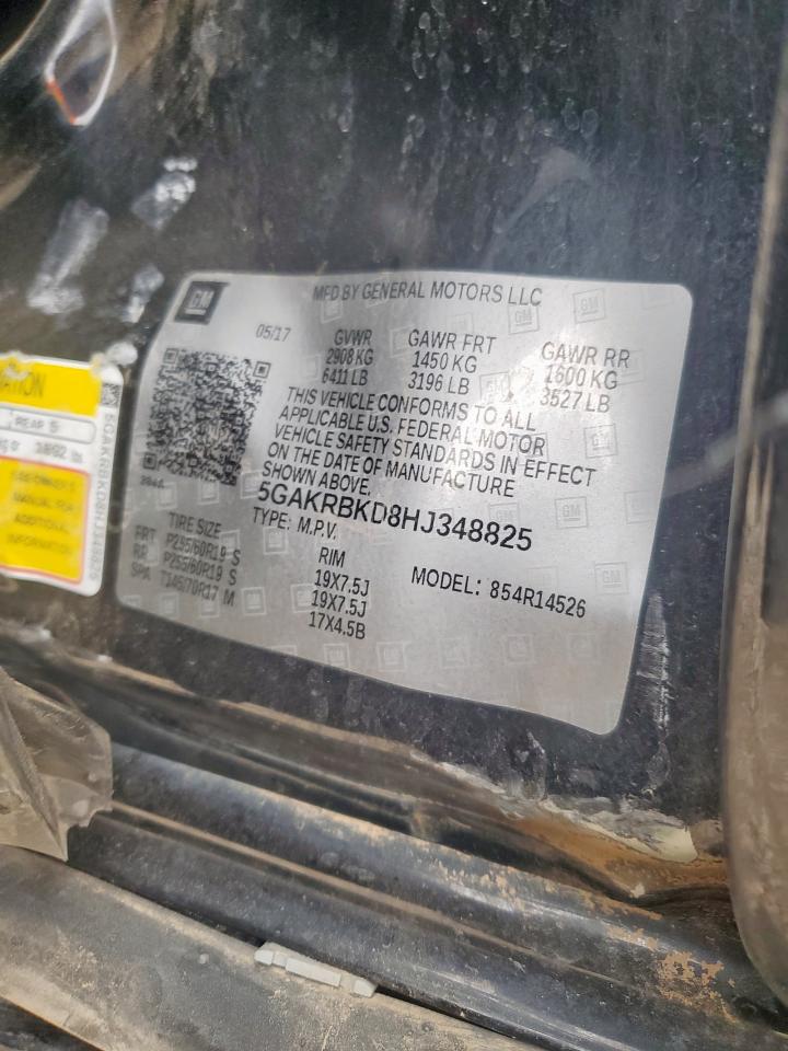 2017 Buick Enclave VIN: 5GAKRBKD8HJ348825 Lot: 93756085