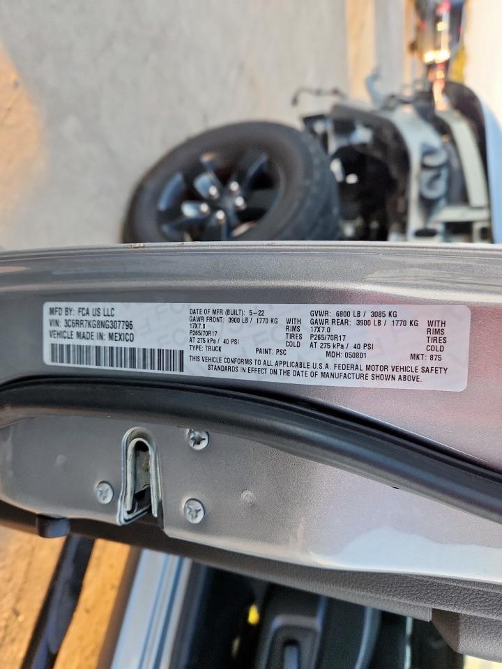 2022 Ram 1500 Classic Tradesman VIN: 3C6RR7KG8NG307796 Lot: 91236635