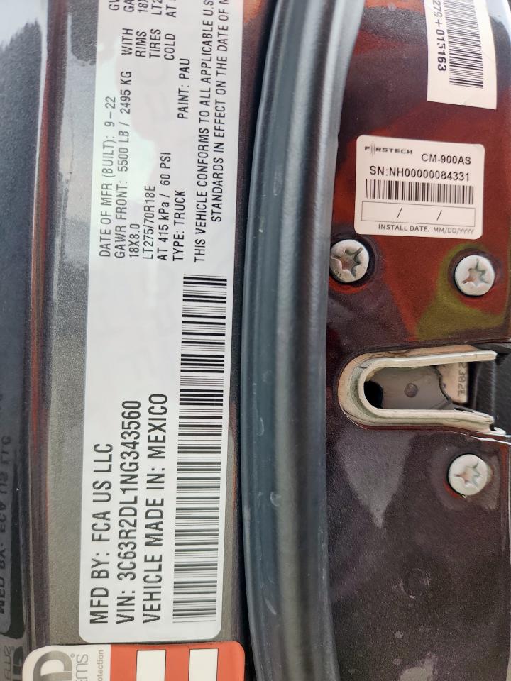 2022 Ram 3500 Big Horn/Lone Star VIN: 3C63R2DL1NG343560 Lot: 93706265