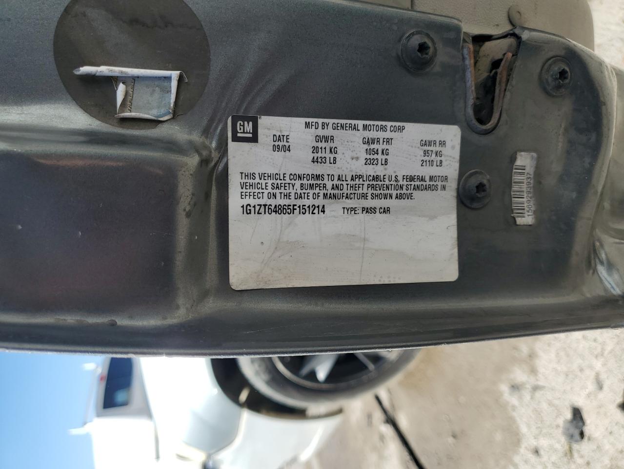 2005 Chevrolet Malibu Maxx Ls VIN: 1G1ZT64865F151214 Lot: 91091045