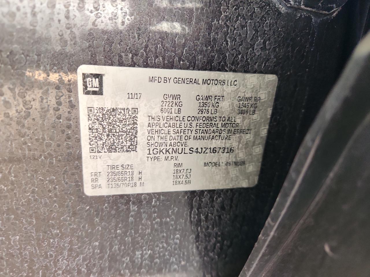 2018 GMC Acadia Slt-1 VIN: 1GKKNULS4JZ167316 Lot: 91877385