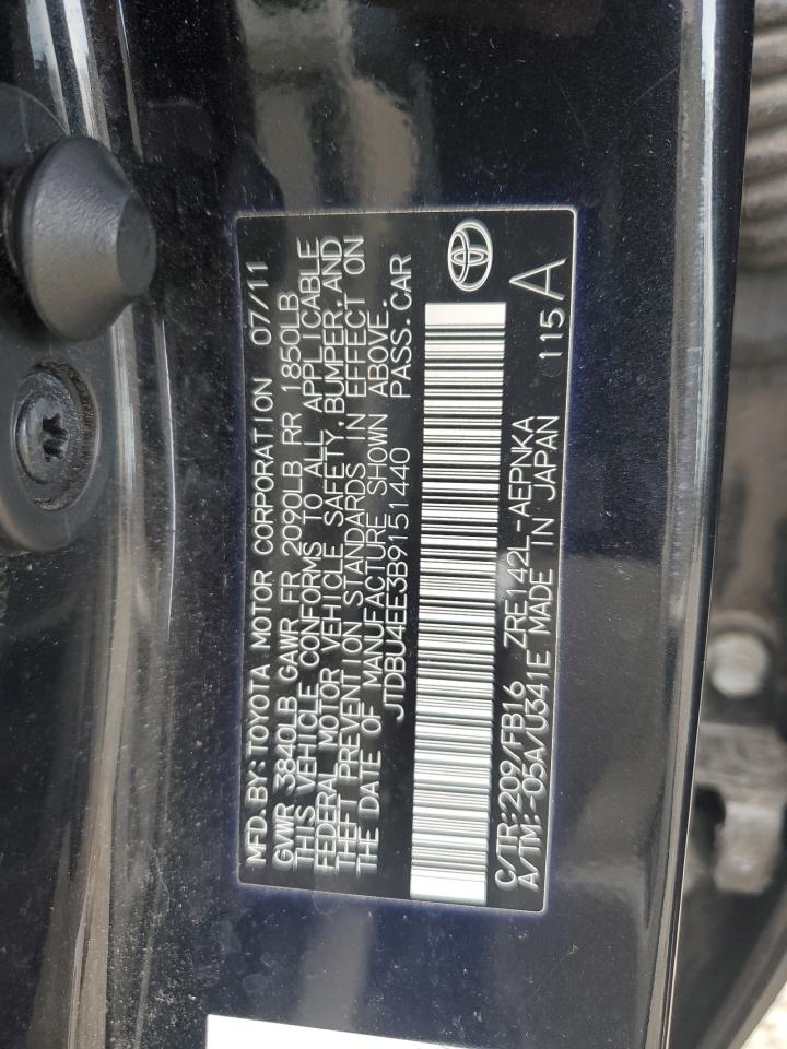 2011 Toyota Corolla Base VIN: JTDBU4EE3B9151440 Lot: 90746215