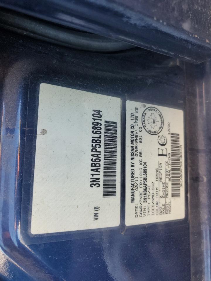 2011 Nissan Sentra 2.0 VIN: 3N1AB6AP5BL689104 Lot: 91287115