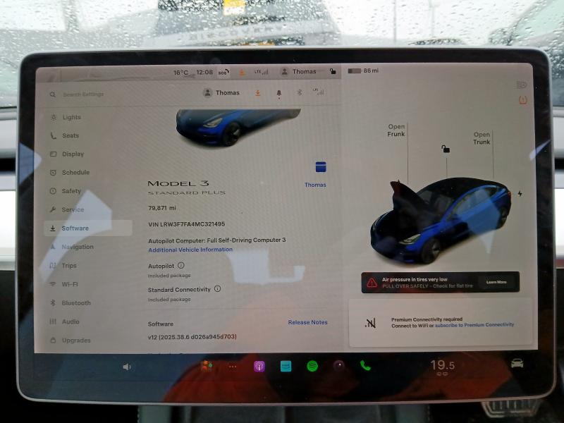 2021 TESLA MODEL 3 STANDARD PLUS 4DR AUTO