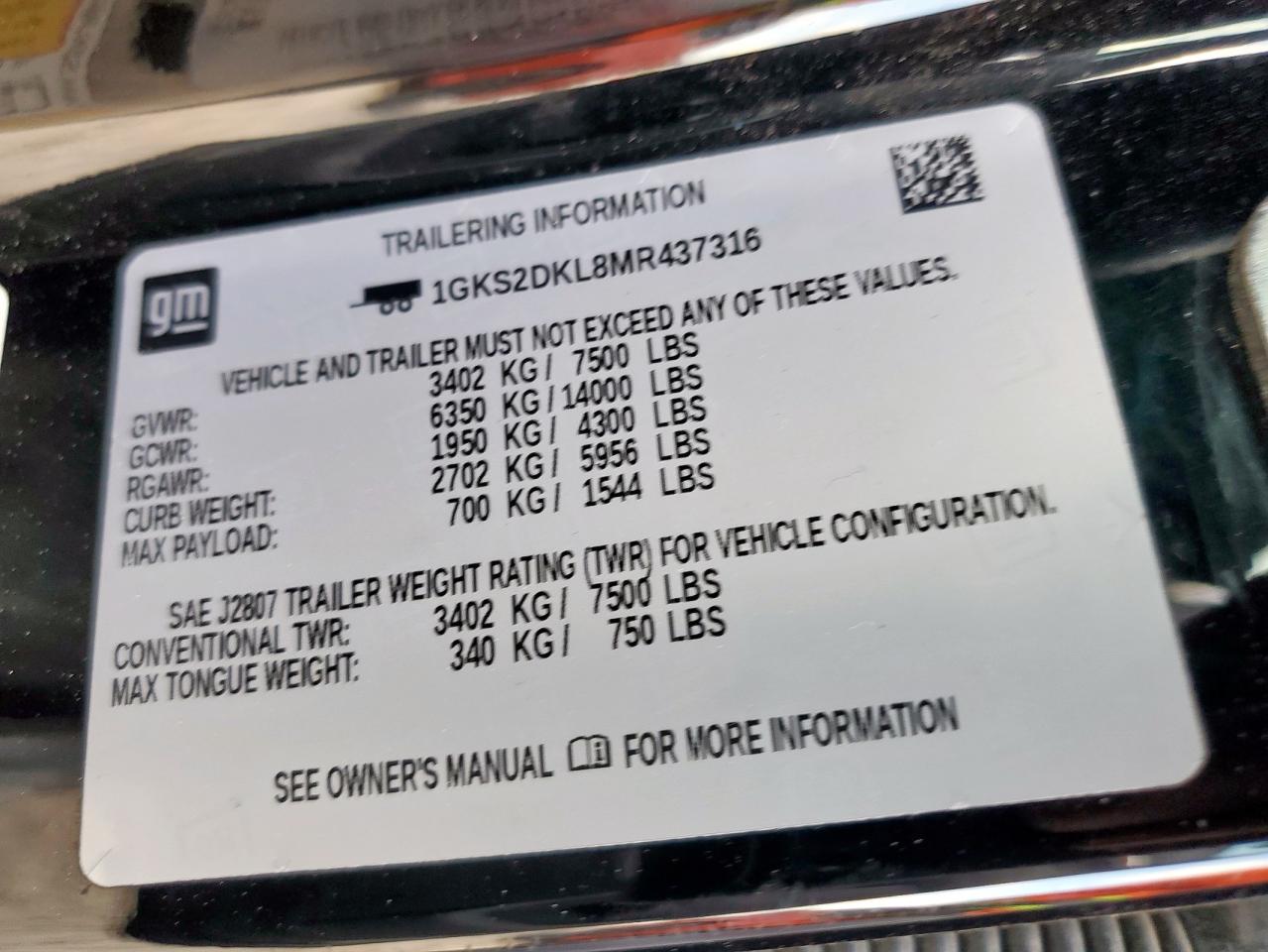 2021 GMC Yukon Denali VIN: 1GKS2DKL8MR437316 Lot: 91678835