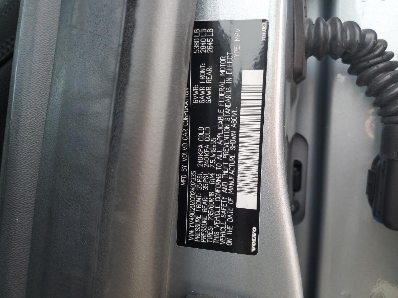 2013 Volvo Xc60 T6 VIN: YV4902DZ0D2407335 Lot: 91304315