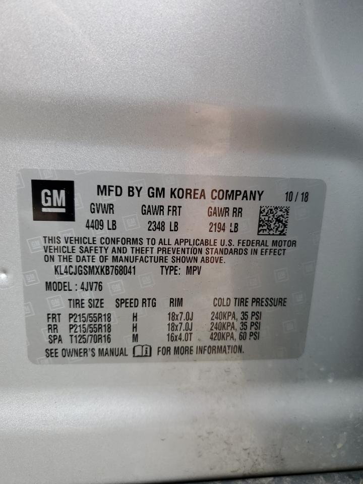 2019 Buick Encore Essence VIN: KL4CJGSMXKB768041 Lot: 82699865