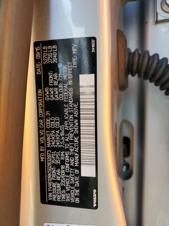 2016 Volvo Xc60 T5 Premier VIN: YV4612RK5G2832873 Lot: 85593865