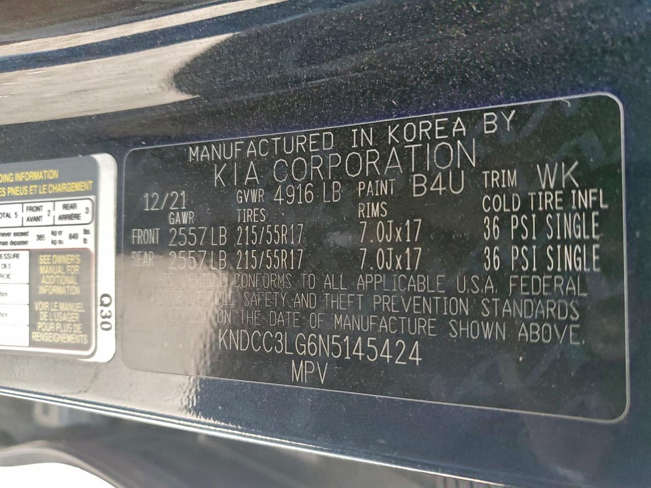 2022 Kia Niro S VIN: KNDCC3LG6N5145424 Lot: 93687665