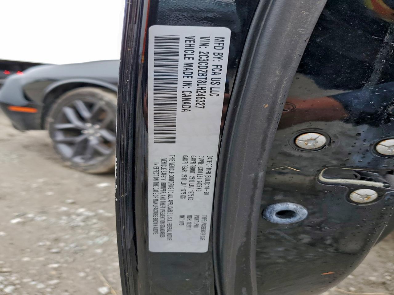 2020 Dodge Challenger R/T VIN: 2C3CDZBT8LH246327 Lot: 93762785