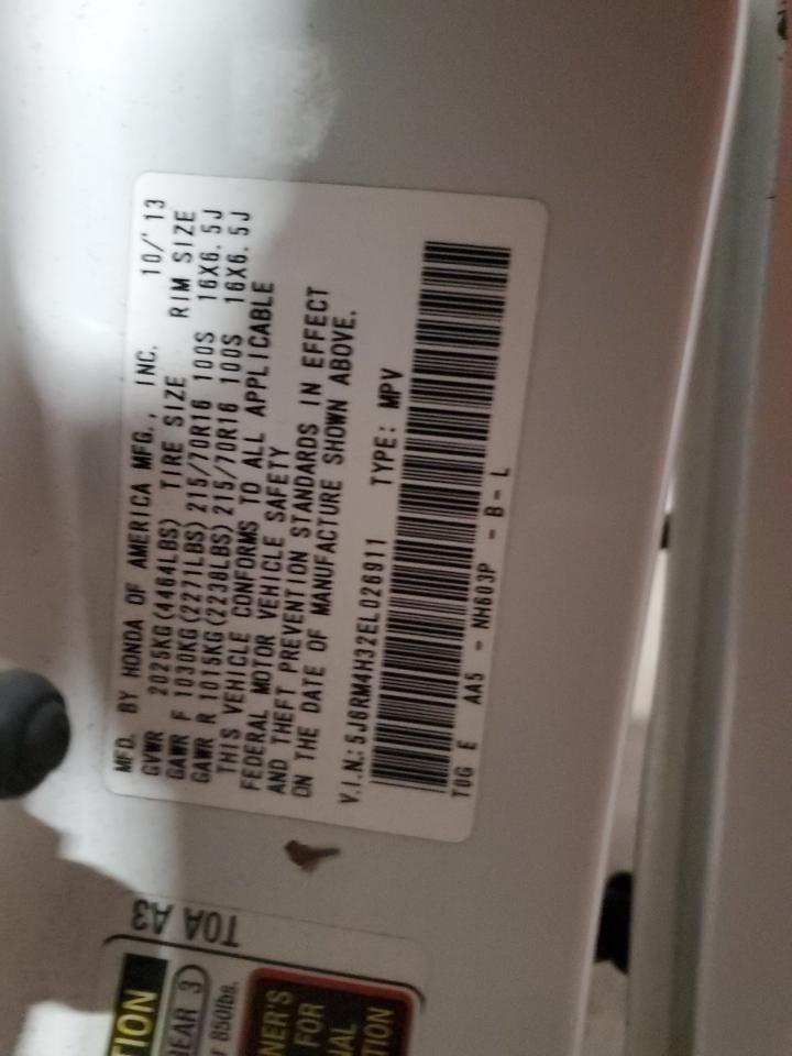 2014 Honda Cr-V Lx VIN: 5J6RM4H32EL026911 Lot: 90908365