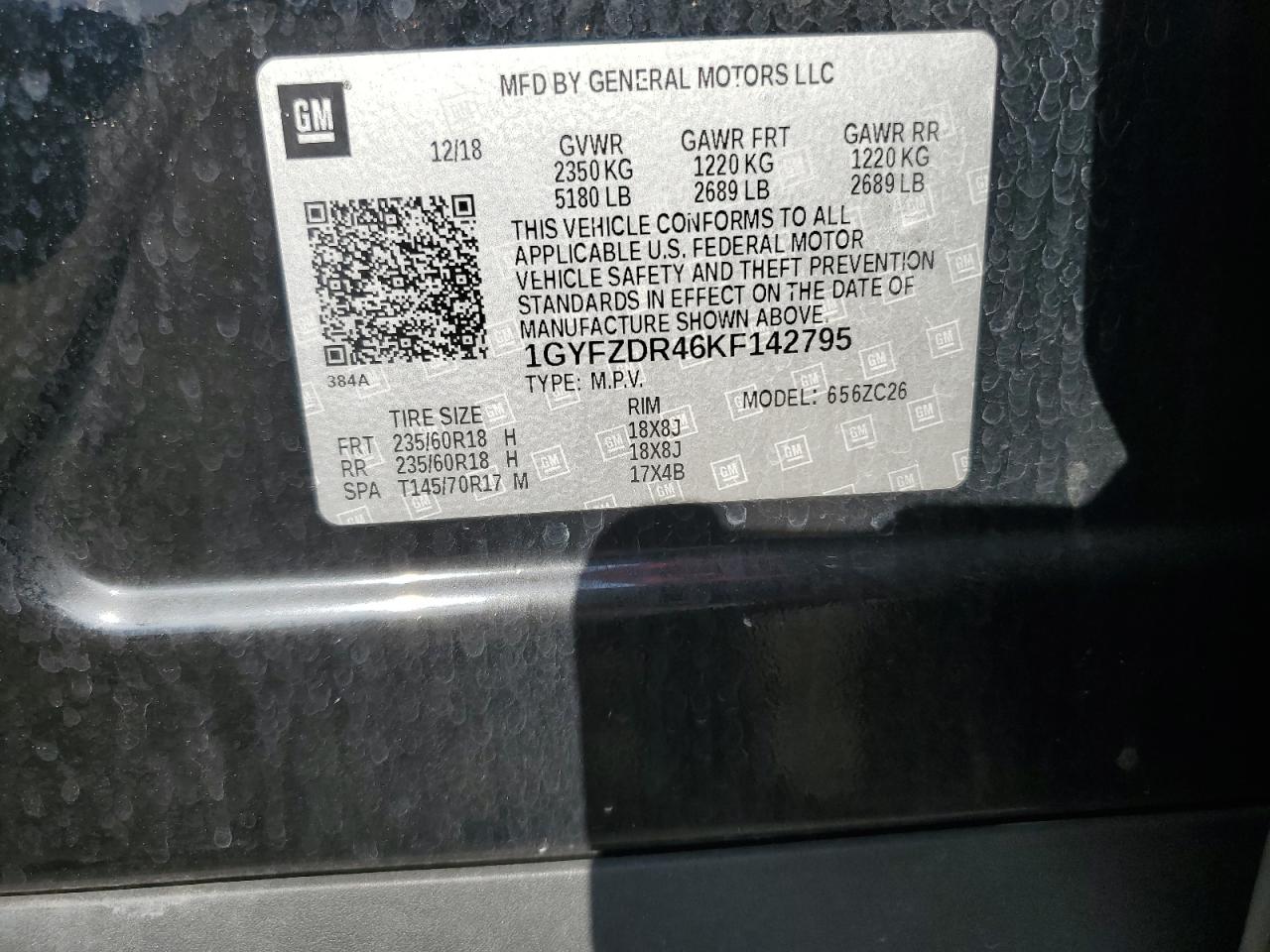 2019 Cadillac Xt4 Premium Luxury VIN: 1GYFZDR46KF142795 Lot: 91072195