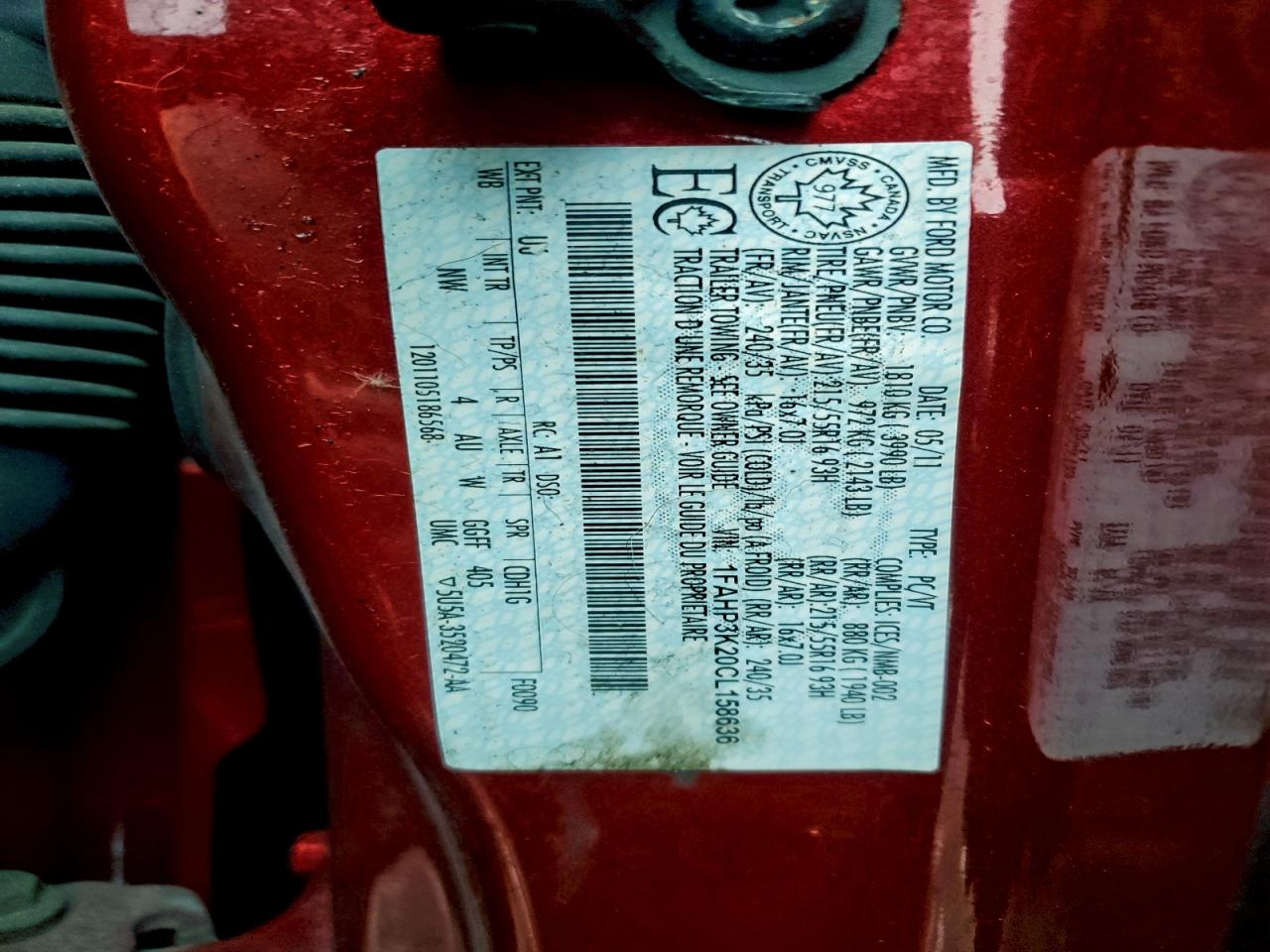 2012 Ford Focus Se VIN: 1FAHP3K20CL158636 Lot: 94229485