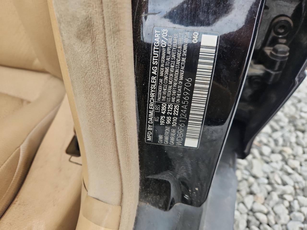 2004 Mercedes-Benz C 240 VIN: WDBRF61J24A569706 Lot: 93297435