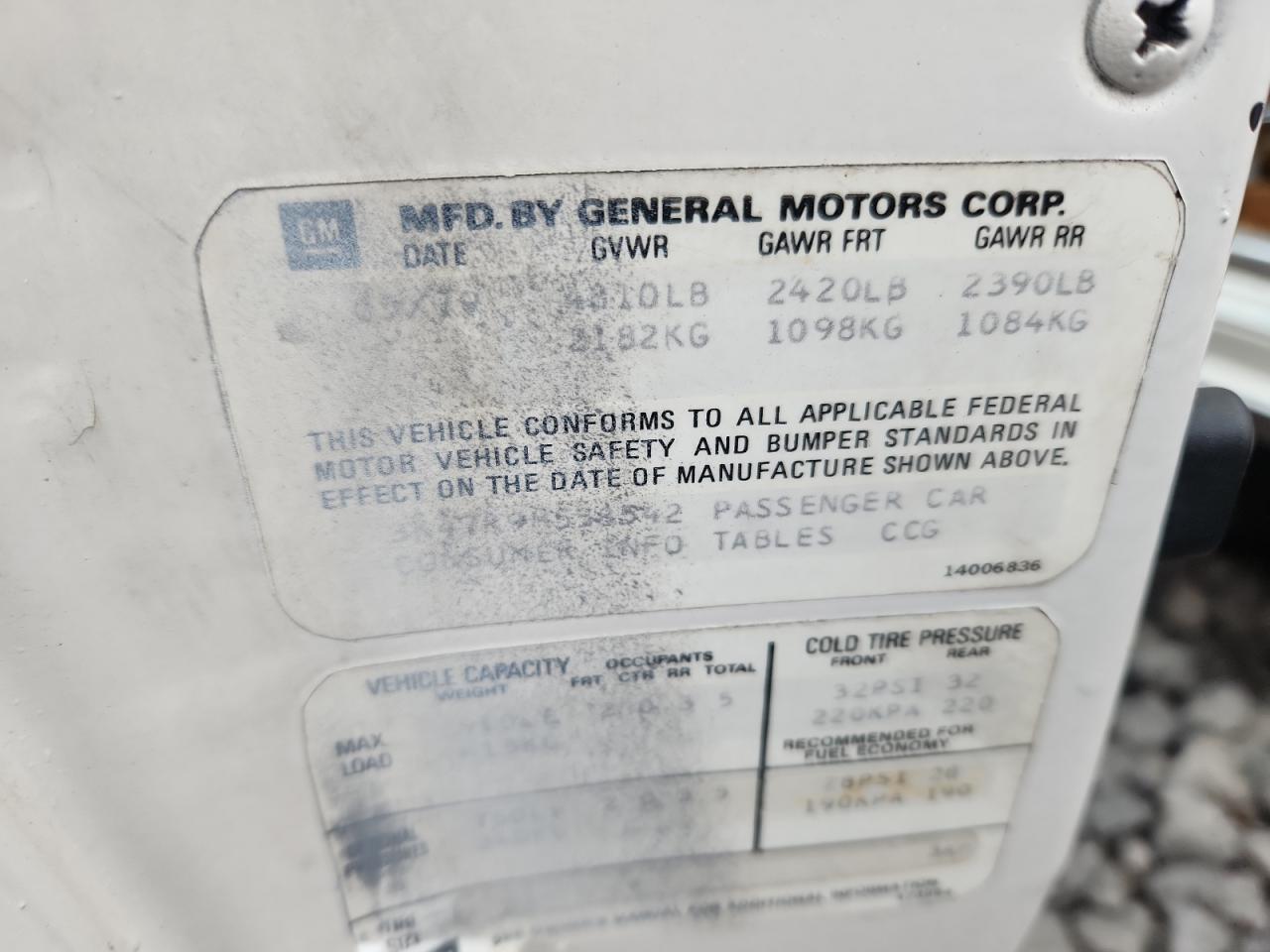 1979 Oldsmobile Cutlass Ca VIN: 3K47R9M558542 Lot: 93611965