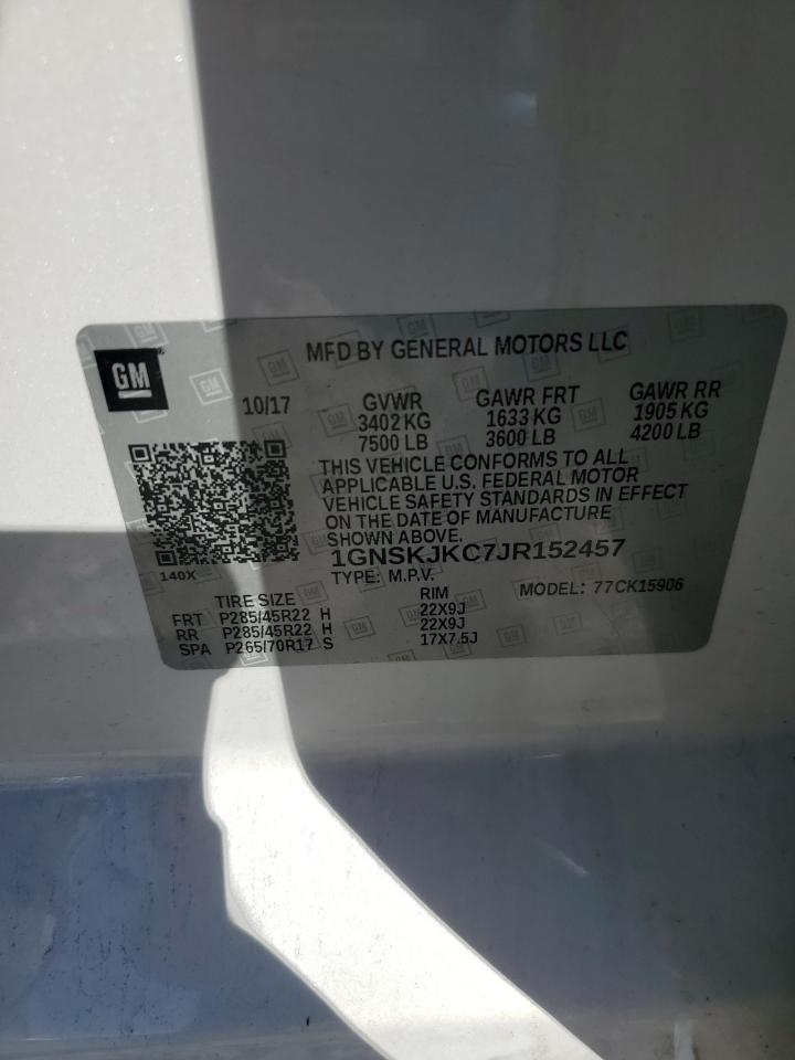 2018 Chevrolet Suburban K1500 Premier VIN: 1GNSKJKC7JR152457 Lot: 91509445