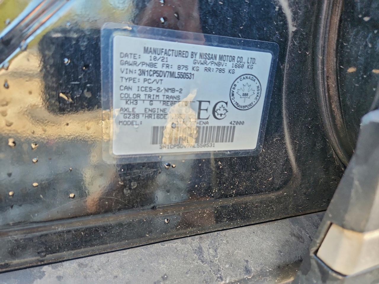 2021 Nissan Kicks Sr VIN: 3N1CP5DV7ML550531 Lot: 93461565