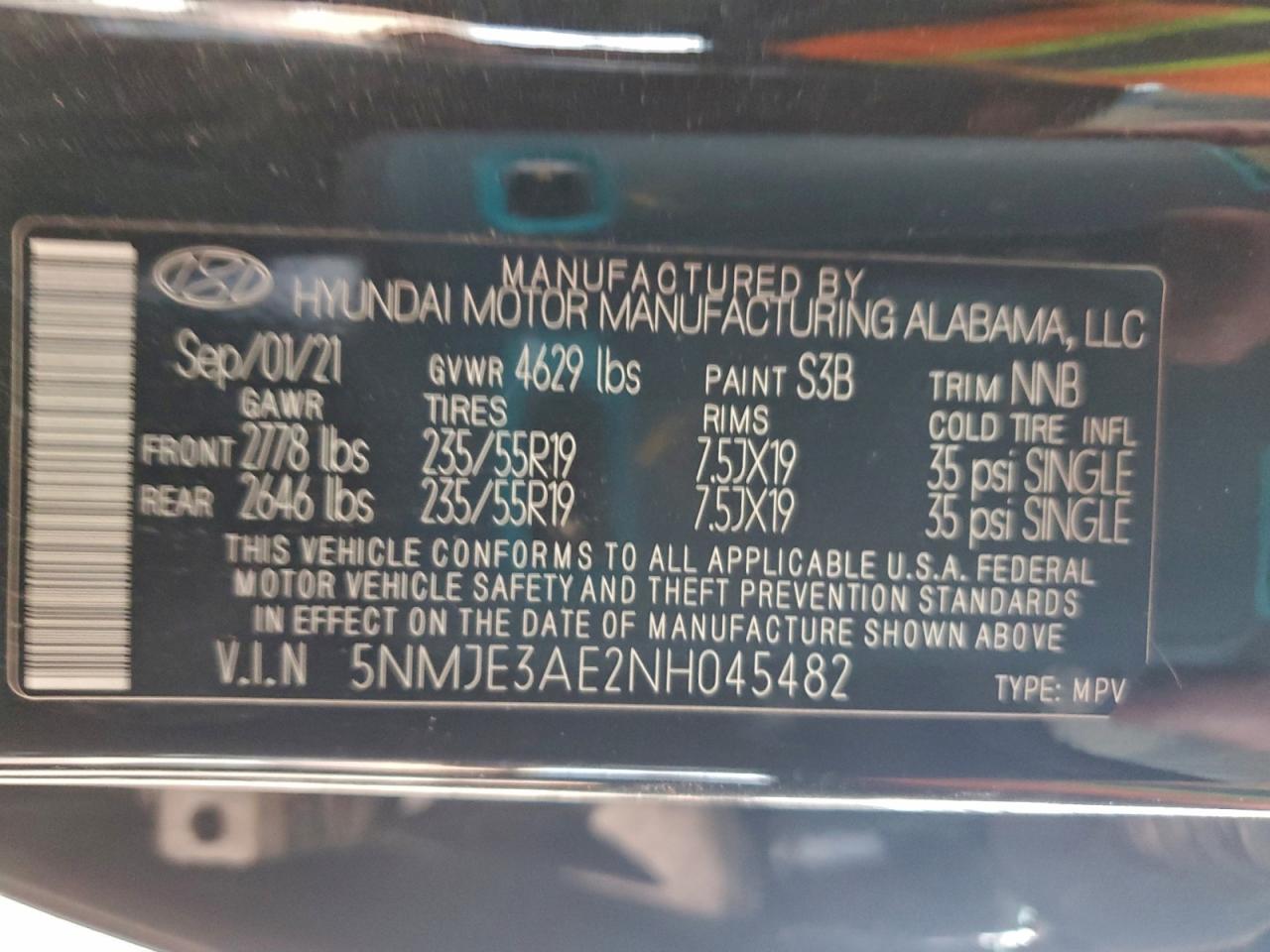 2022 Hyundai Tucson Limited VIN: 5NMJE3AE2NH045482 Lot: 93341125