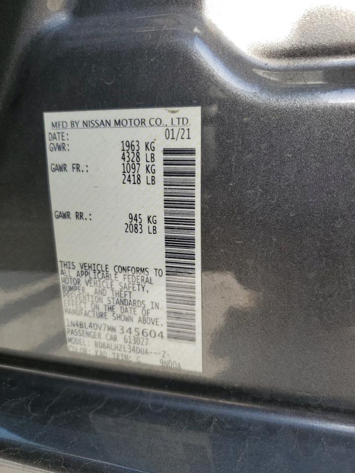 1N4BL4DV7MN345604 2021 Nissan Altima Sv