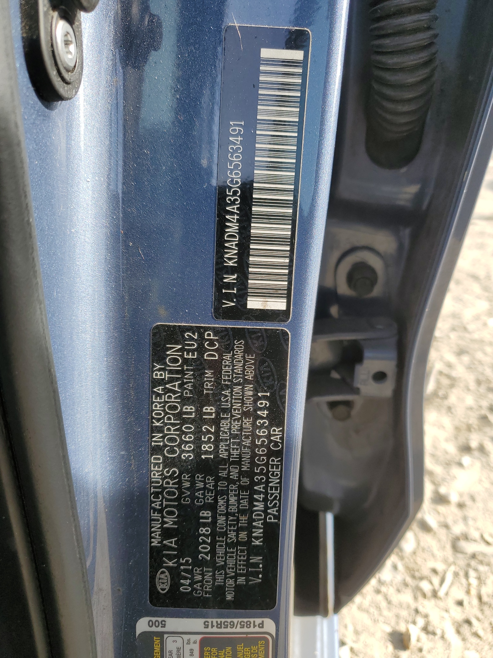 KNADM4A35G6563491 2016 Kia Rio Lx