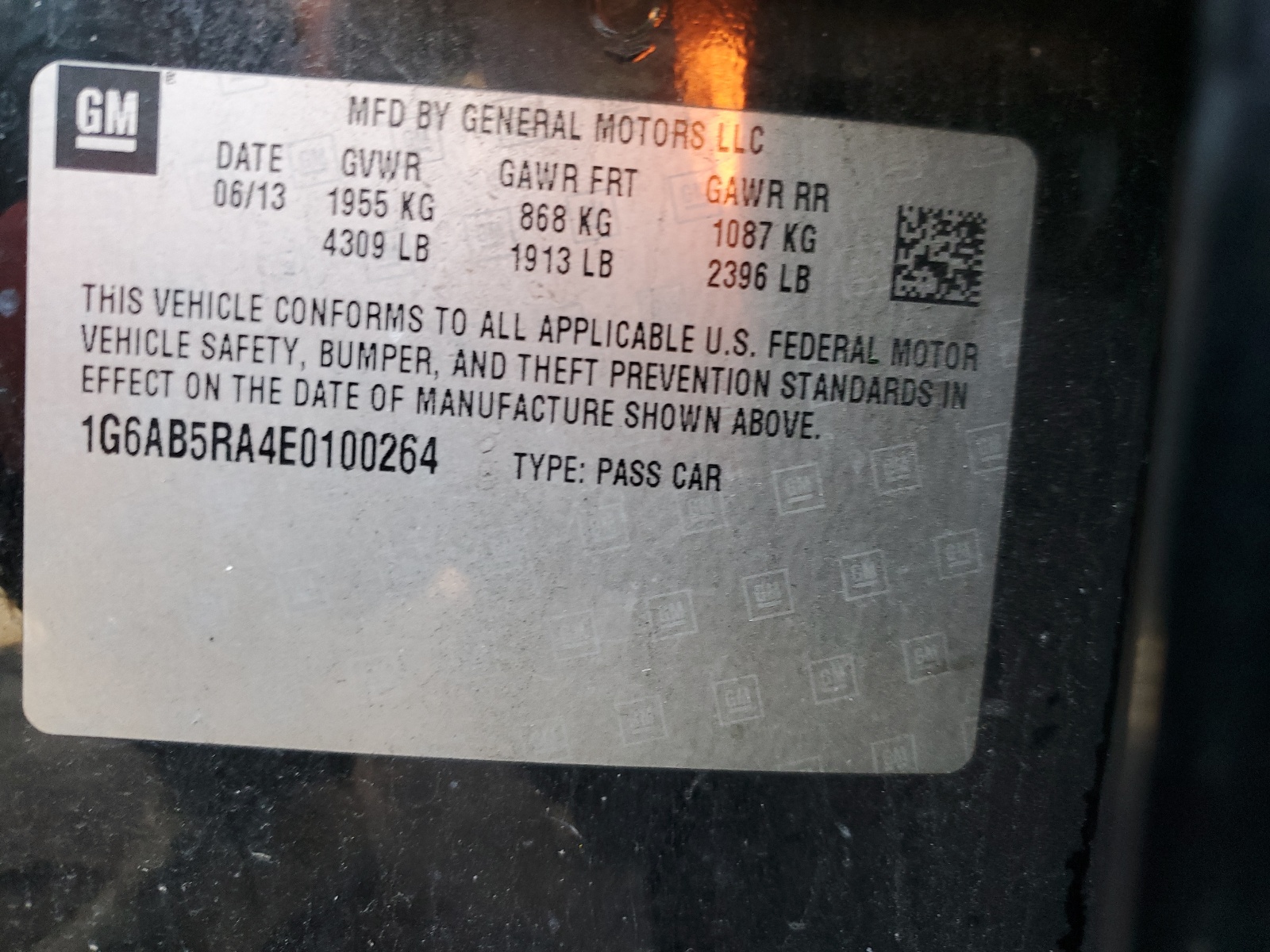 1G6AB5RA4E0100264 2014 Cadillac Ats Luxury