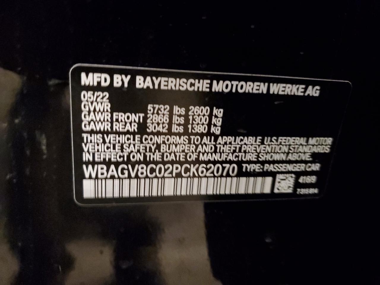 WBAGV8C02PCK62070 2023 BMW M850Xi