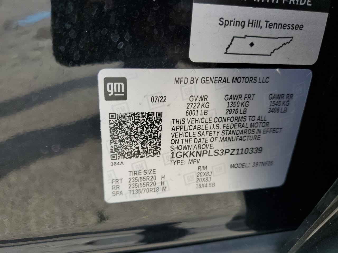 2023 GMC Acadia Denali VIN: 1GKKNPLS3PZ110339 Lot: 80187463
