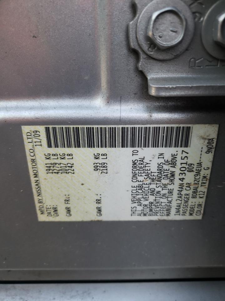 2010 Nissan Altima Base VIN: 1N4AL2AP4AN430157 Lot: 80724943