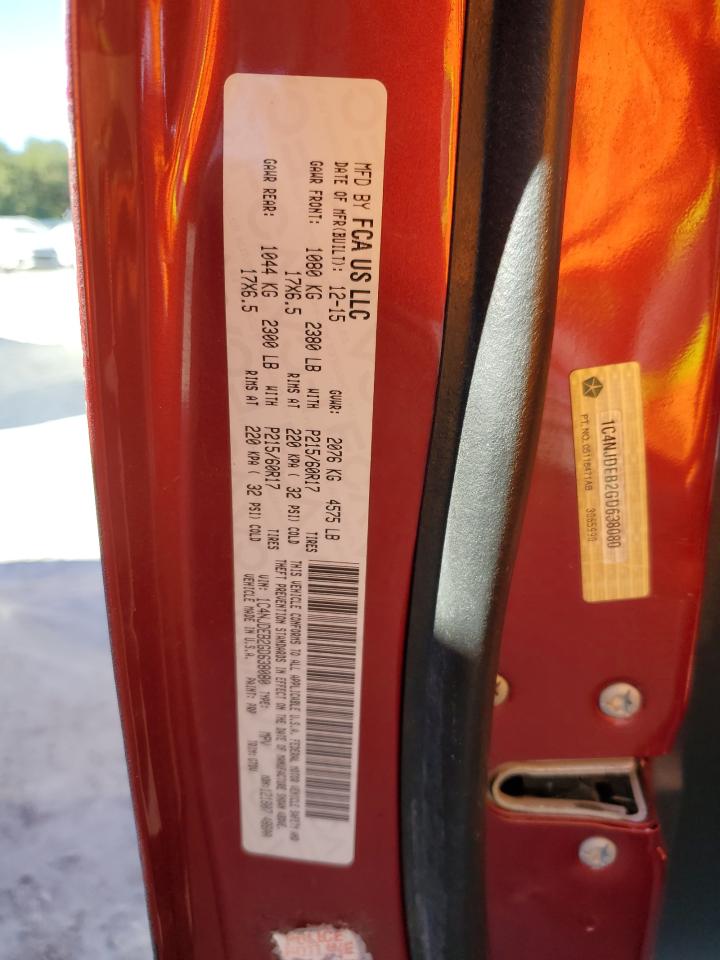 2016 Jeep Compass Latitude VIN: 1C4NJDEB2GD638080 Lot: 78812293