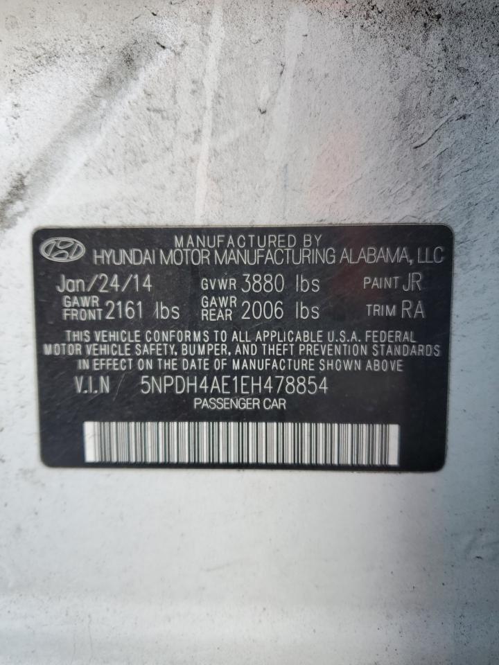 2014 Hyundai Elantra Se VIN: 5NPDH4AE1EH478854 Lot: 58714774