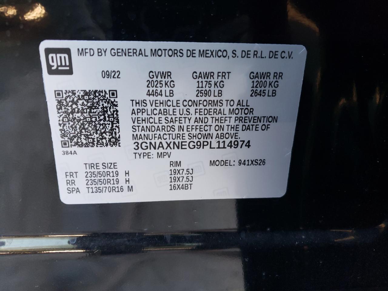 3GNAXNEG9PL114974 2023 Chevrolet Equinox Premier