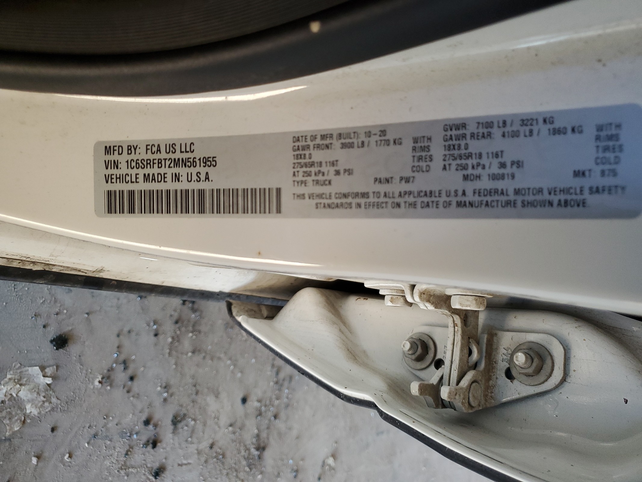 1C6SRFBT2MN561955 2021 Ram 1500 Big Horn/Lone Star