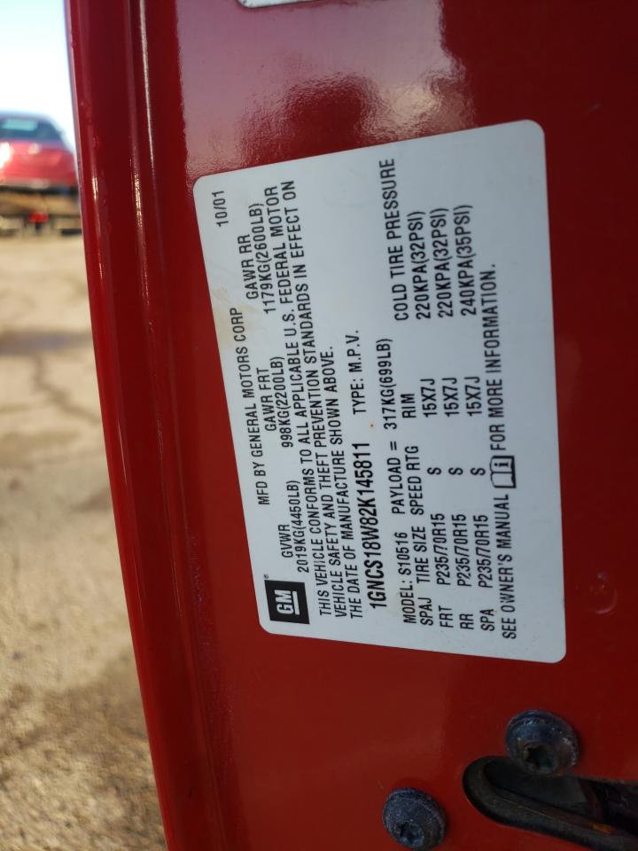 2002 Chevrolet Blazer VIN: 1GNCS18W82K145811 Lot: 81948933