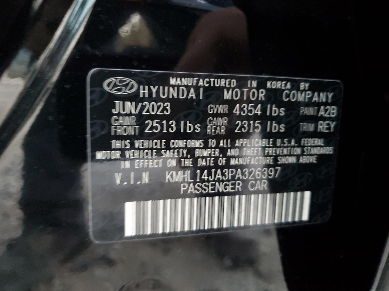 2023 Hyundai Sonata Sel VIN: KMHL14JA3PA326397 Lot: 79668063