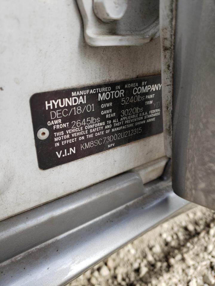 2002 Hyundai Santa Fe Gls VIN: KM8SC73D02U212315 Lot: 80328523