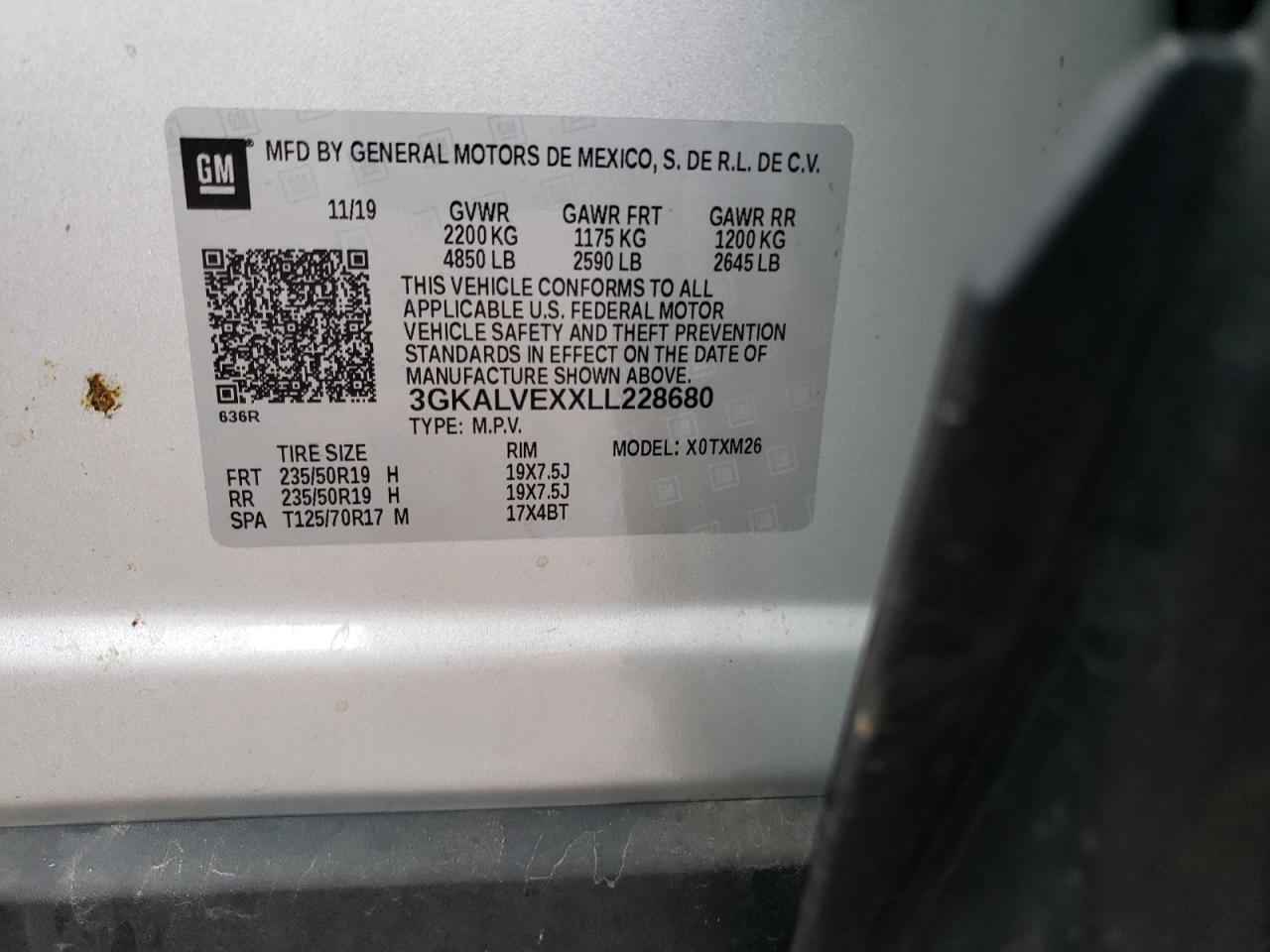 3GKALVEXXLL228680 2020 GMC Terrain Slt